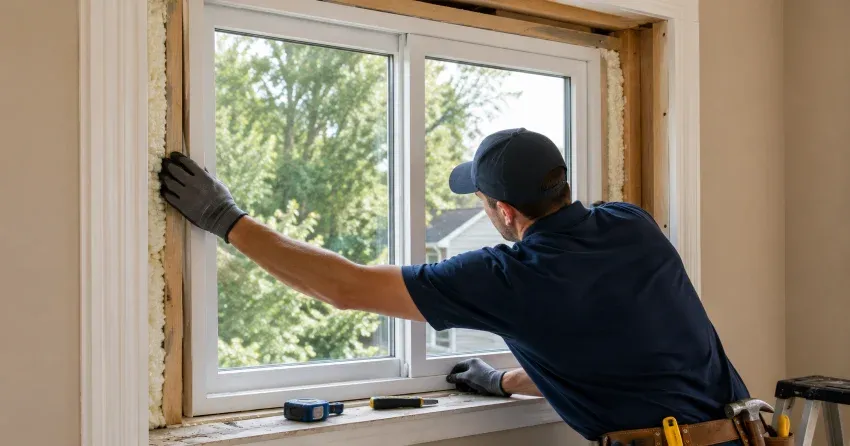 close-up of Low-E glass coating on an insulated window Windfields, Oshawa