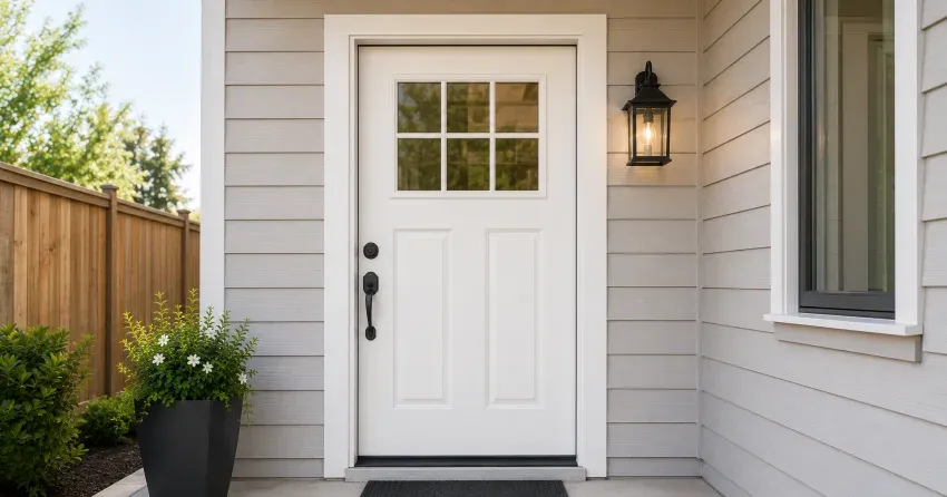 technician installing exterior door frame in Stevenson, Oshawa