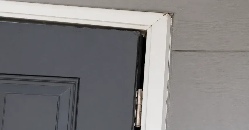 technician tightening a loose door hinge in Donevan, Oshawa